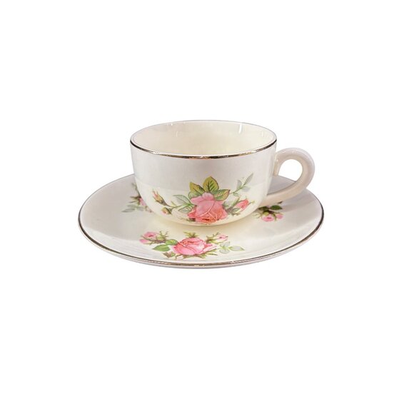 Vintage Royal Wilton Cup & Saucer Set 22K Gold Trim Pink Roses - Picture 7 of 7